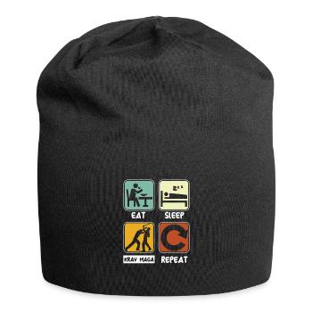 Mangez sommeil Krav Maga Répéter le combat d’arts martiaux - Bonnet en jersey - noir - Devant