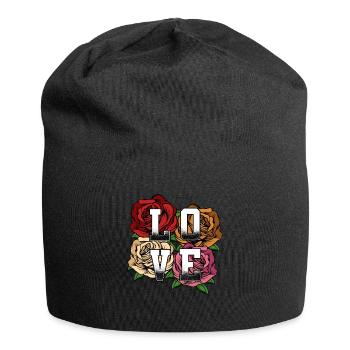 Love roses declaration of love statement gift idea - Jersey Beanie - black - Front