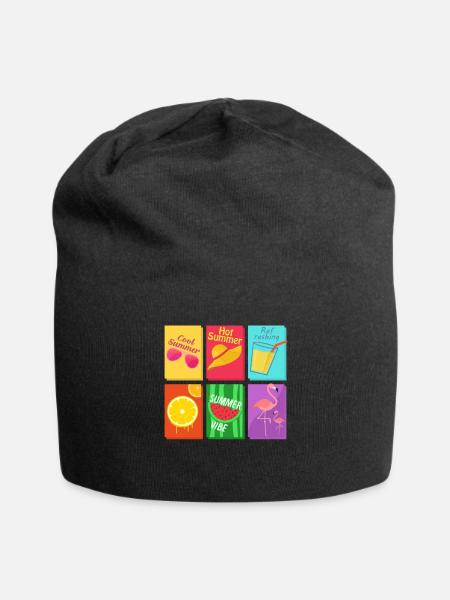 Sommer - Jersey-Beanie - Schwarz