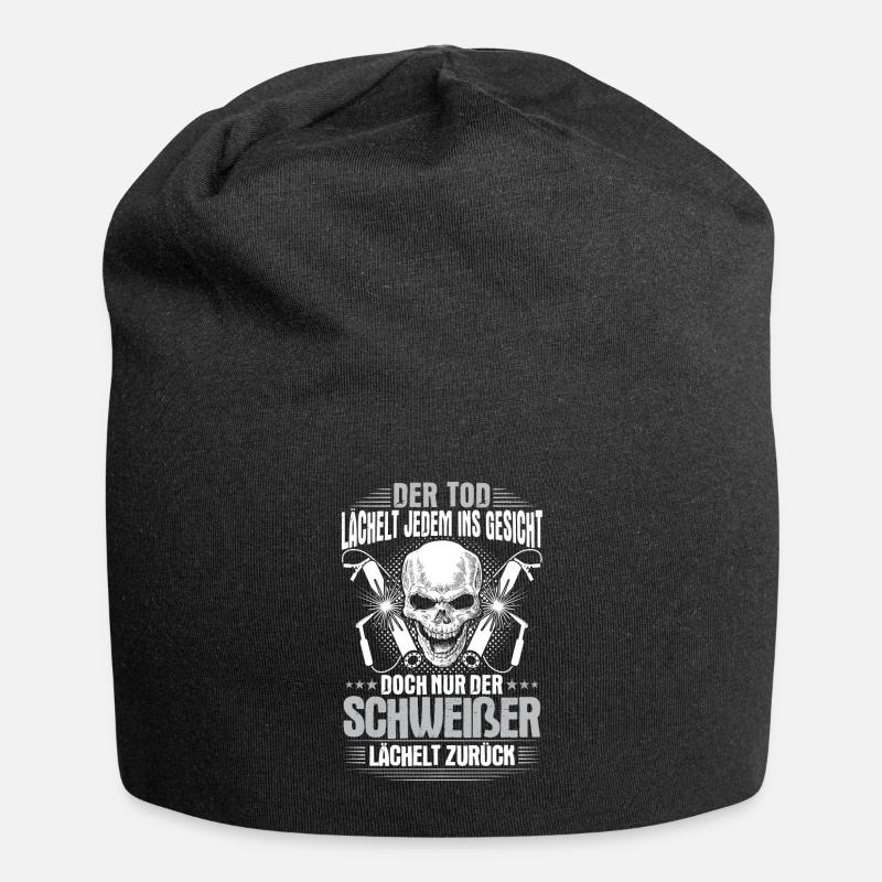 Schweißer Lächeln Geschenk Geschenkidee Schweißen - Jersey-Beanie - Schwarz