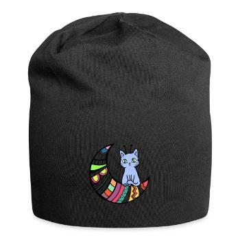 Alien Cat Alien UFO Pet Gift - Jersey Beanie - black - Front