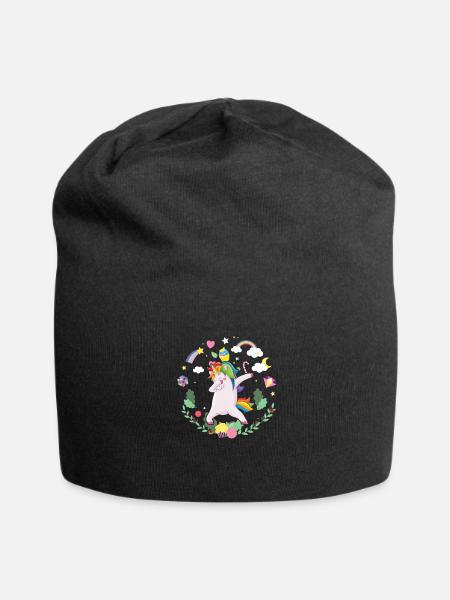 Licorne Tampon Créature Magique Fiction Colorée - Bonnet en jersey - noir