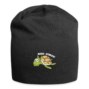 No Stress Funny Turtles Aquamarine Tortoise - Jersey Beanie - black - Front