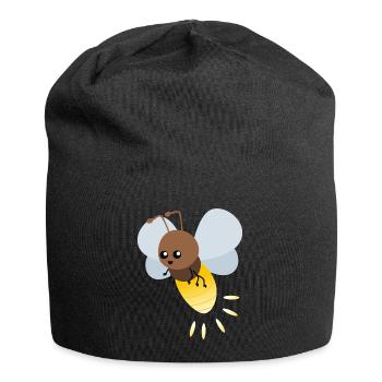 Dessin animé mignon luciole - Bonnet en jersey - noir - Devant