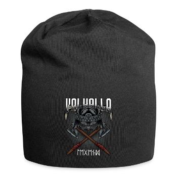 Valhalla Viking Äxte Helm Runen Walhall Geschenk - Jersey-Beanie - Schwarz - Vorne