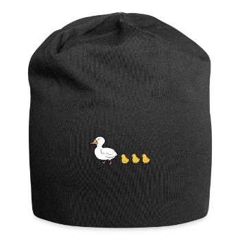 Oie canard poussin oiseau oiseau oiseau jaune cadeau - Bonnet en jersey - noir - Devant