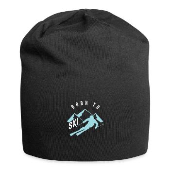 Né pour skier skieur sur glace ski sur glace - Bonnet en jersey - noir - Devant