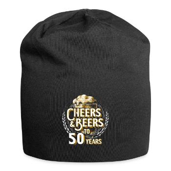 Cheers Bier 50. Geburtstag 50 Jahre Alt Geschenk - Jersey-Beanie - Schwarz - Vorne