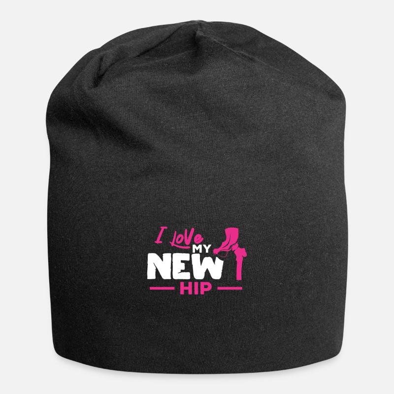 Hüfte Operation Künstliche Hüfte Gelenk Geschenk - Jersey-Beanie - Schwarz