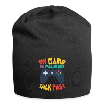 Gamer Geek Mein Spiel ist Paused Talk Schnelles Spiel - Jersey-Beanie - Schwarz - Vorne
