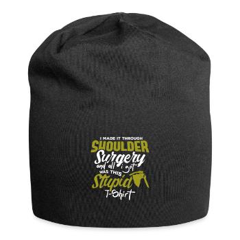 Shoulder Replacement Post New Surgery Gift - Jersey Beanie - black - Front