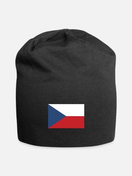 Flagge Tschechien, Flagge Tschechiens, Czechia - Jersey-Beanie - Schwarz