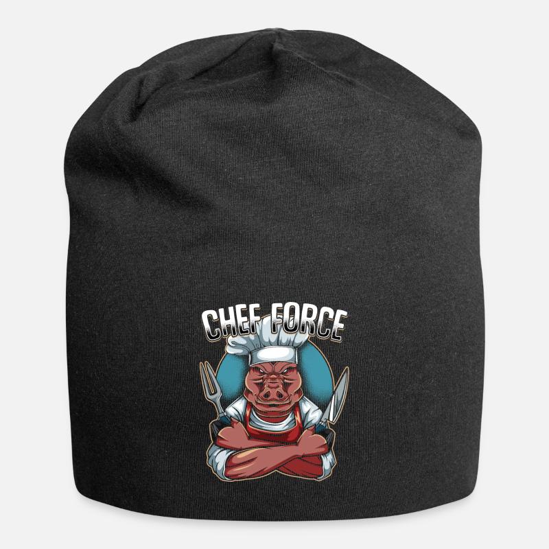 Chefkoch - Jersey-Beanie - Schwarz