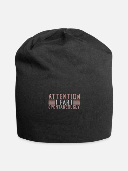Attention I fart Spontaneously! Farts Pupsen Fart Pups - Jersey Beanie - black