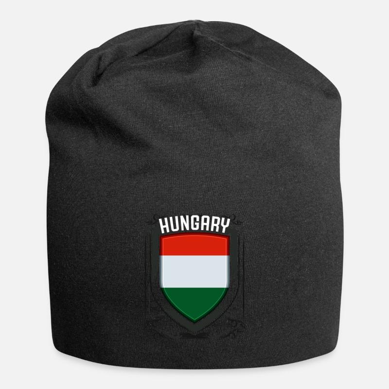 Ungarn - Jersey-Beanie - Schwarz