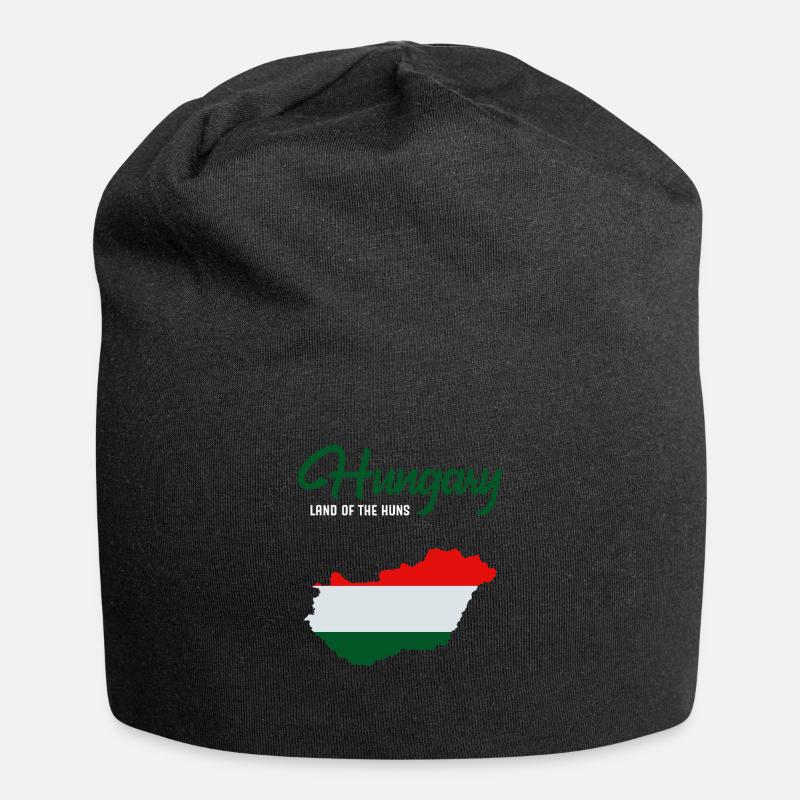 Ungarn - Jersey-Beanie - Schwarz