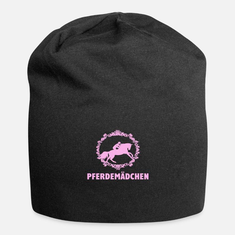 Pferdemädchen Pferde Reiten - Jersey-Beanie - Schwarz