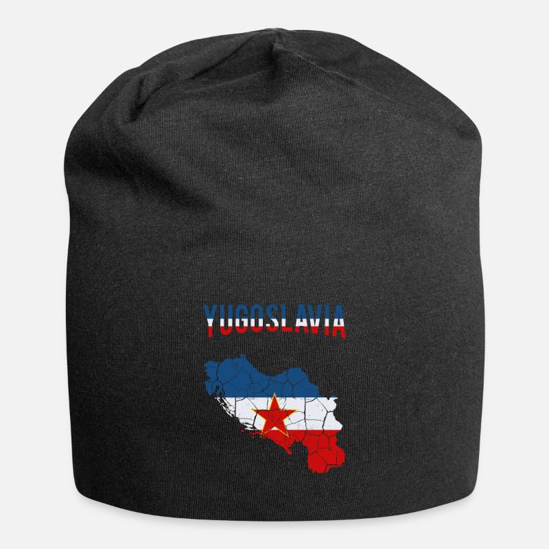 Jugoslawien - Jersey-Beanie - Schwarz