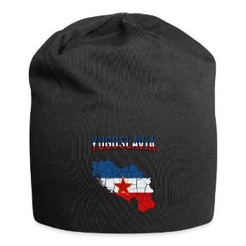 Bundesrepublik Jugoslawien Länderumriss Geschenk - Jersey-Beanie - Schwarz - Vorne