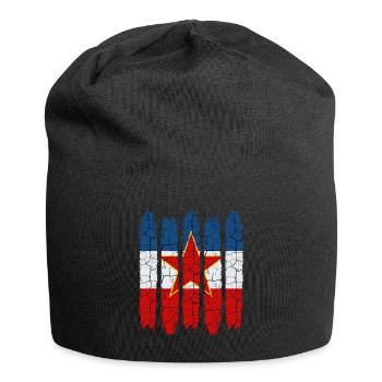 Trendy Jugoslawien Cool Nationalfarben Geschenk - Jersey-Beanie - Schwarz - Vorne