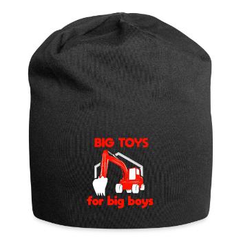 Big Toys Big Boys Excavator funny saying - Jersey Beanie - black - Front