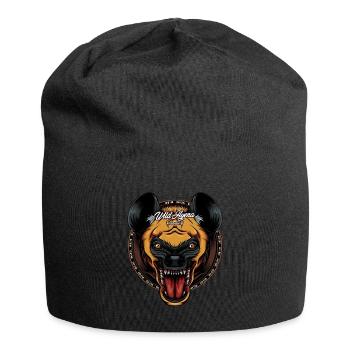 Cool Hyänenkopf Tüpfelhyäne Tierwelt Geschenkidee - Jersey-Beanie - Schwarz - Vorne
