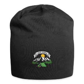 Campfire Drinking Campers Travel Traveling Nature - Jersey Beanie - black - Front