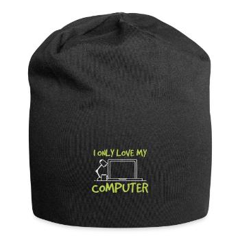 I only love me computer - I love my computer - Jersey Beanie - black - Front