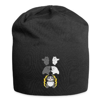 Panda Fusion Panda bear polar bear black bear gift - Jersey Beanie - black - Front