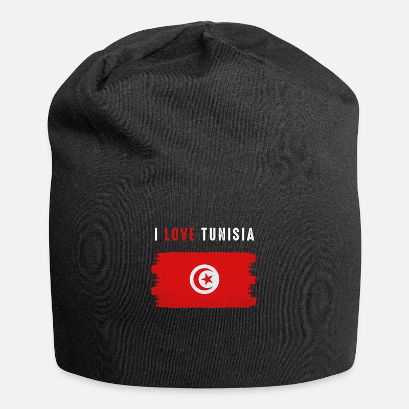 Tunesien - Jersey-Beanie - Schwarz