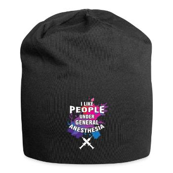 Medical Anaesthesia Gift I Like People Under - Jersey Beanie - black - Front