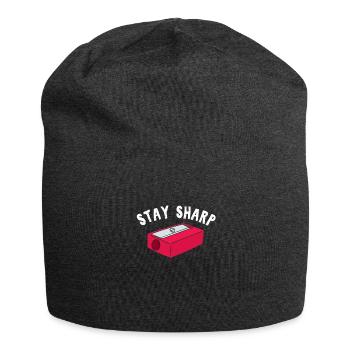 Teacher Stay Sharp Sharpener Schulmaterial Wortspiele - Jersey-Beanie - Anthrazit - Vorne