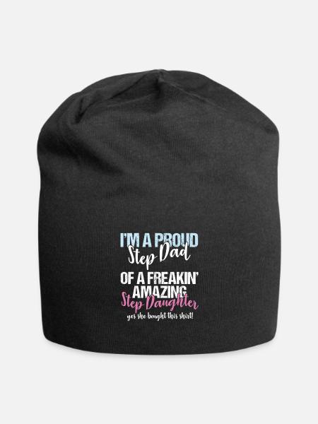 Stepdad I'm A Proud Step Dad Of Amazing Step - Jersey Beanie - black
