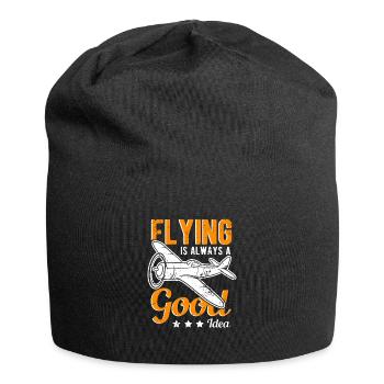 Fliegen Pilot Flugzeug Spruch - Jersey-Beanie - Schwarz - Vorne