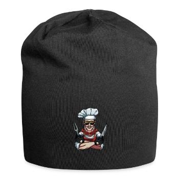 Cool chef chef cooks chef hat - Jersey Beanie - black - Front