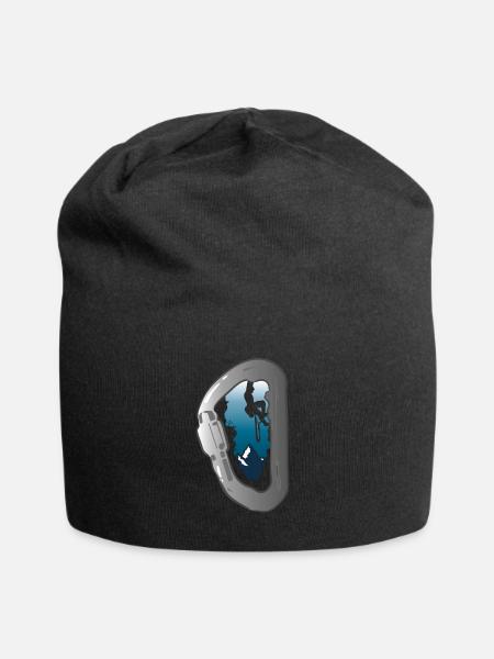 Klettern Berge Kletterer - Jersey-Beanie - Schwarz