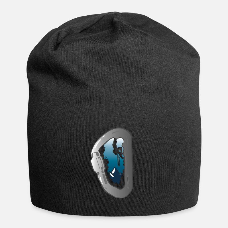 Klettern Berge Kletterer - Jersey-Beanie - Schwarz