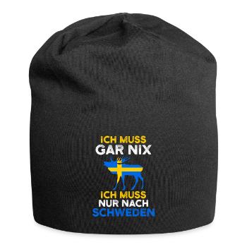 Schweden Elch Flagge Urlaub Liebe - Jersey-Beanie - Schwarz - Vorne