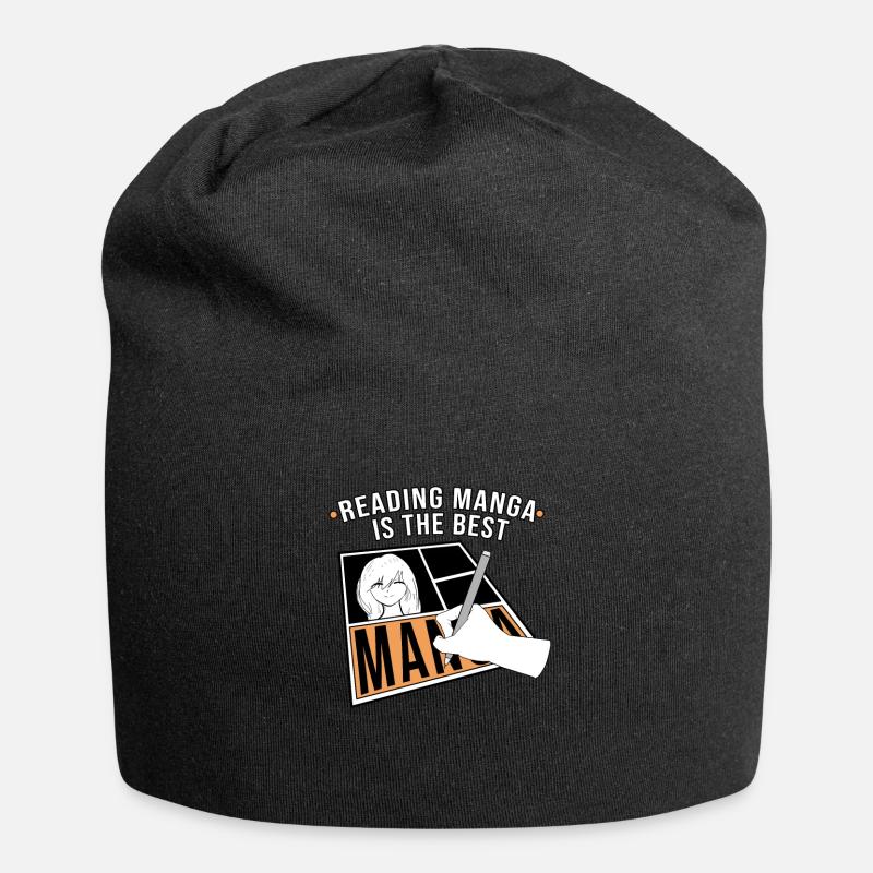 Manga - Bonnet en jersey - noir