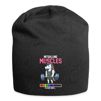 Musculation T-shirt haltérophilie Licorne - Bonnet en jersey - noir - Devant