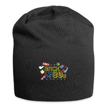 Back to the 80s 80er Jahre Retro - Jersey-Beanie - Schwarz - Vorne
