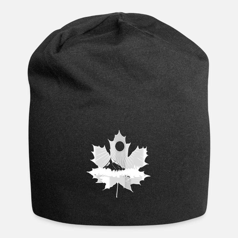 Wandern Berge Kanada Canada Ahornblatt - Jersey-Beanie - Schwarz