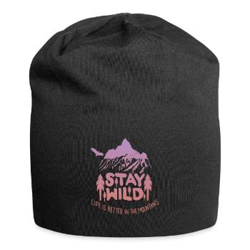 Hiking forest mountains - Jersey Beanie - black - Front