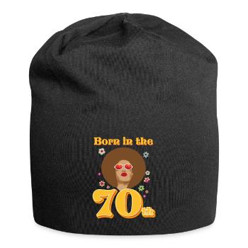 Retro Vintage Born in the 70s - Jersey Beanie - black - Front