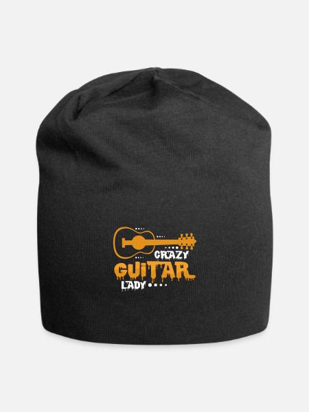 Gitarre - Jersey-Beanie - Schwarz