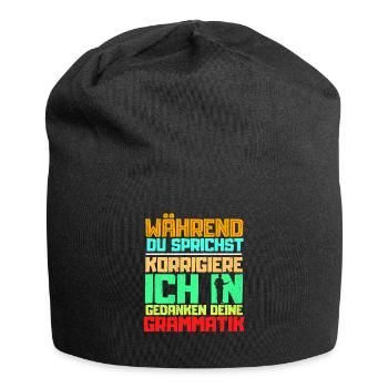 Lehrer - Jersey-Beanie - Schwarz - Vorne