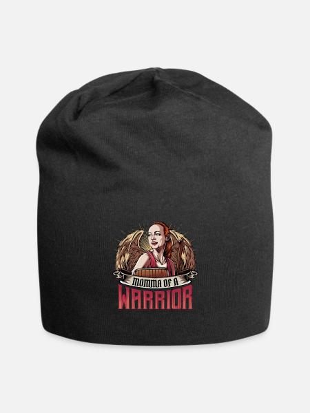 Momma Of A Warrior | Cool fils Fête des Mères Cadeaux - Bonnet en jersey - noir