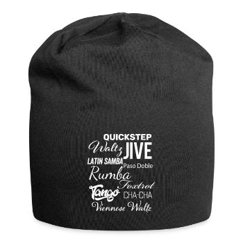 Ballroom Dance Words - Waltz Tango Foxtrot Cha Cha - Jersey Beanie - black - Front
