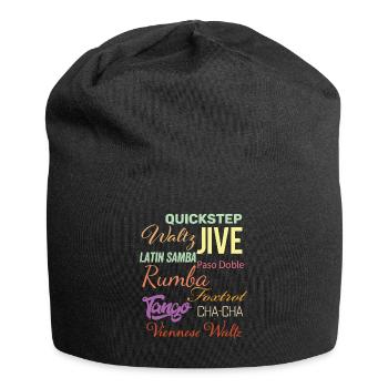 Ballroom Dance Words - Waltz Jive Samba Paso Doble - Jersey Beanie - black - Front