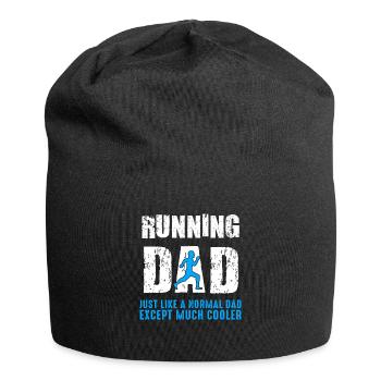 Laufen Papa Rennen Fitness Joggerin Geschenk - Jersey-Beanie - Schwarz - Vorne